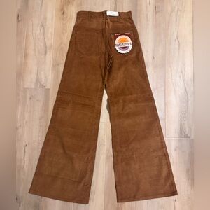 Vintage 70s NWT Roadrunner Corduroy Bell Bottom Flare Pants Size 30